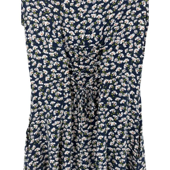 Band Of Gypsys Blue Floral Cottagecore Button Down Mini Dress Retro Y2K Revive - Picture 7 of 15